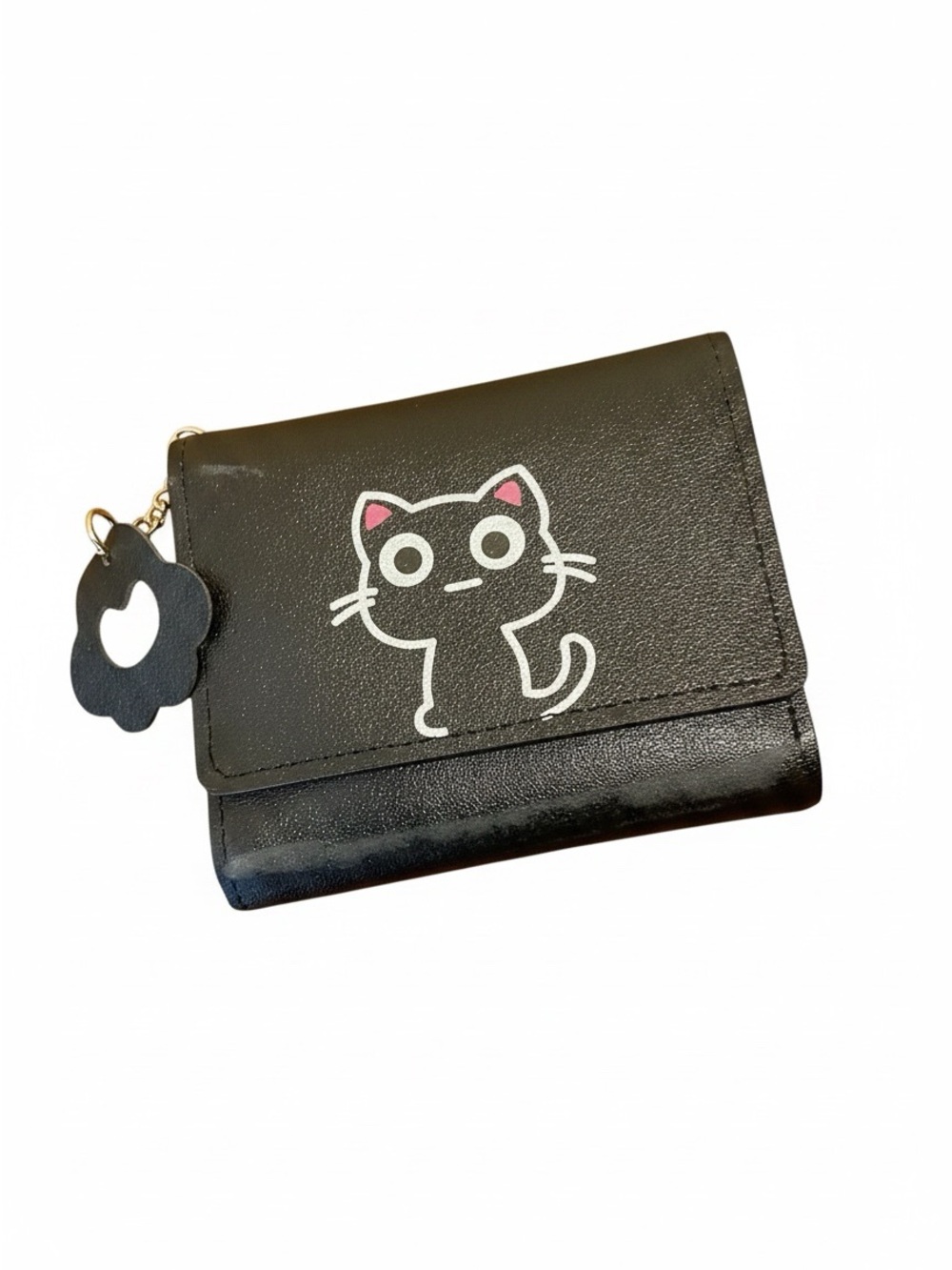 Cute Black Cat Wallet Card Holder with Charm - NWOT